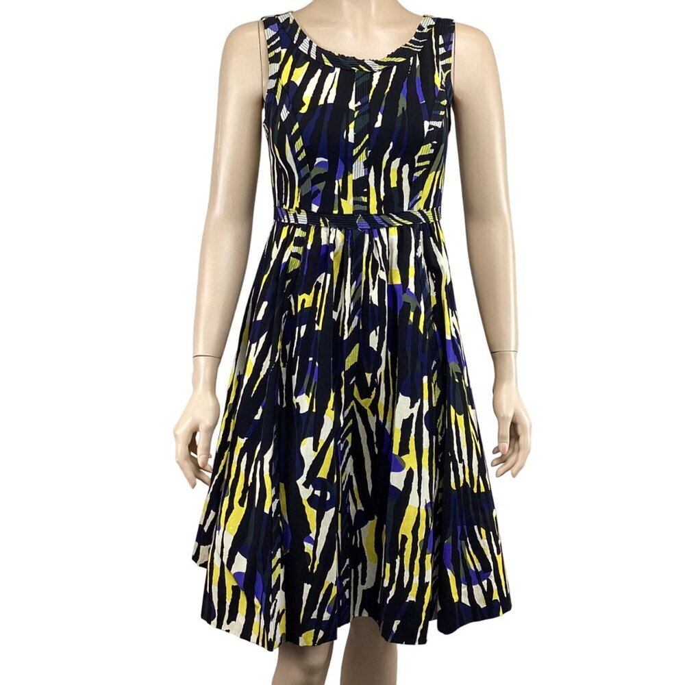 Tracy Reese Modern Camo Print Sleeveless Dress Size 2 Fit and Flare - Picture 2 of 9
